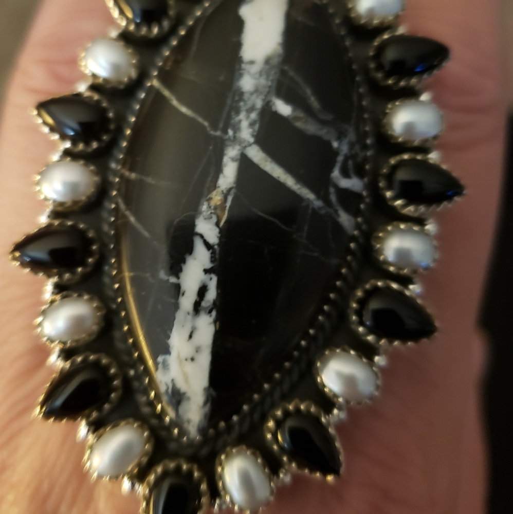 White Buffalo Cluster Ring